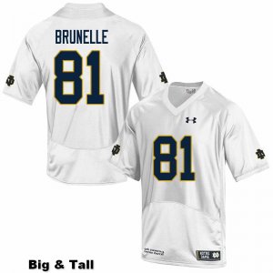 Notre Dame Fighting Irish Men's Jay Brunelle #81 White Under Armour Authentic Stitched Big & Tall College NCAA Football Jersey TFA8799GJ